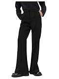 GORGLITTER Men's Bell Bottom Pants 70s Flared Slim Fit Dress Pants Bootcut Trousers Vintage Retro Disco Outfits Black Large