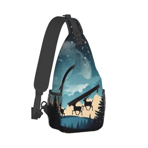 Bolso cruzado de pecho para hombre tipo bandolera negro miniatura 2