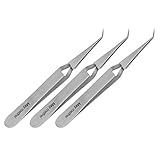 Set 3 x Lötpinzette - Kreuzpinzette - Industrie-Pinzette - Technische Pinzette - fein - abgewinkelte Spitze - Edelstahl