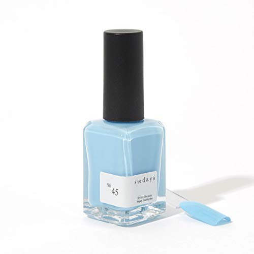 Sundays Non-Toxic Nail Polish, Glossy Shine Finish. No.45: Sky Blue, Long Lasting, Vegan & Cruelty-Free, 1.7 oz