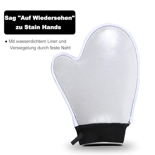 Yvoier Self Tanning Mitt Applicator - Elastic Wrist Tan Mitt Applicator Microfibre Tanning Lotion Applicator Self Tanning Glove Sunless Tanning Mitt Streak Free Tan for Tanner Spray Mousse Lotions