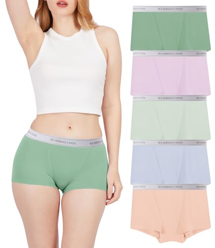 BAMBOO COOL Womens Bamboo Boxer Briefs Underwear Soft Stretch Boy Shorts Panties for Women2