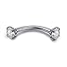 PiercingJ 16G 6-10MM Stainless Steel Cubic Zirconia Internally Thread Curved Barbell Eyebrow Vertical Labret Lip Bars Piercing Jewelry with Replacement Balls