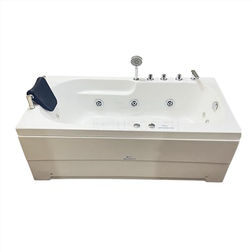 Image of Semi loaded Bathtub 5 x 2.6 Feet, with Diverter set Water filler System, Hydro Massage and Lighting System, Hot Tub, Spa tub, tub, bath, bath tub for adult 1 person