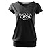 Produktbild Long Back Shaped Tshirt Hakuna Matata lässiges Shirt mit Print schwarz & weiß Sommer Top Damen (95-City-Schwarz-L)