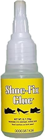 Shoe-Fix Glue Professional Grade Repair Adhesive for All Footwear Instant Bond, Clear Drying, Flexible, Durable for Heels, Sandals, Boots, Shoes, More (20g Tube)