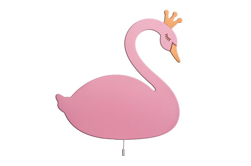 Lámpara de noche de madera con forma de cisne personalizada