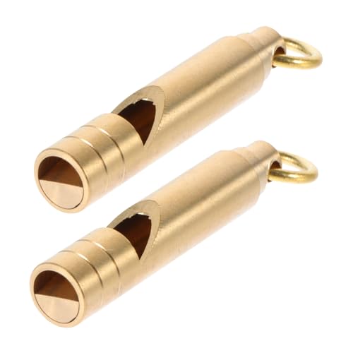 Toddmomy 6pcs Brass Whistle Outdoor Whistles for Survival Competition Training Loud Crisp Sound for Emergencies Camping and Sports Activities
