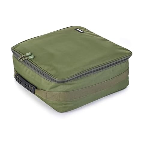 Conskyee Fishing Reel Case, Portable Fishing Gear Accessories Tackle Storage Bag for Spinning Baitcasting Fly Reels, Oxford Cloth Square Cover (Army Green) Cover