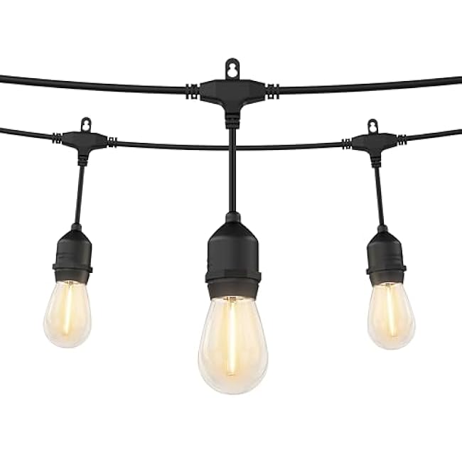 artika Blaze 20 LED Bulbs 42 ft Outdoor Solar String Lights - Dusk to Dawn - Matte Black