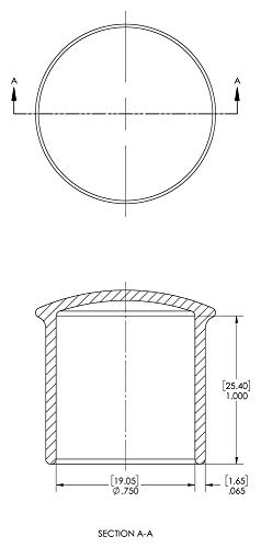 Image of Caplugs VCF-750-16 VCF Series - Vinyl Caps with Flanges, 200 Pack, Black Plastic, 0.750 inch W x 1.000 inch L Protective Closures, Thread Protectors, Dust and Moisture Seals, Masking, Plating, Color Coding