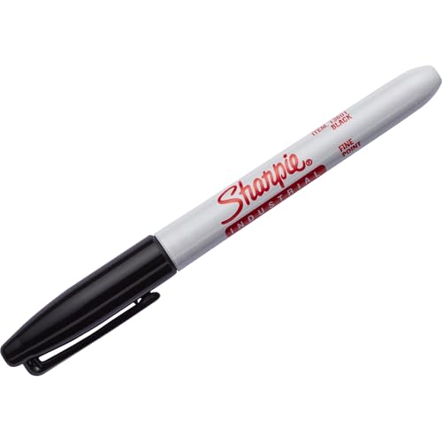 Sharpie 13763PP Industrial Fine Point Permanent Marker Withstand Up To 500F Designed for Industrial and Laboratory Users Black Color 1 Blister with 3 Markers