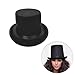 1 Pack Felt Top Hats for Men &Women, Magicians Hat, Flat Top Hat, Mens Hat for Adult Round Stage Show, Halloween, Unisex Green