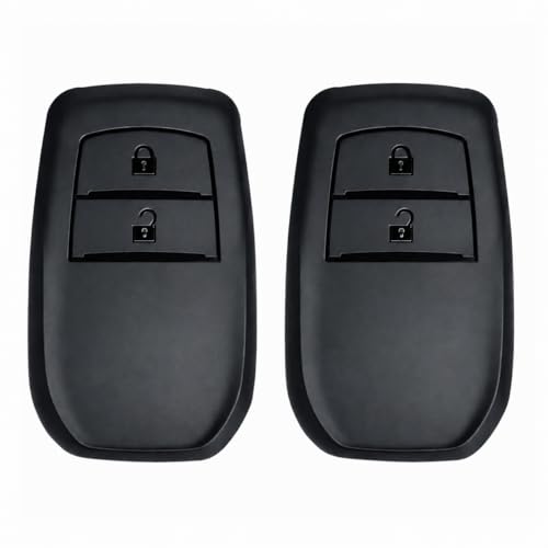 Image of JVCV Soft TPU Cover Compatible with Toyota Fortuner, Hilux, Innova Crysta, Fortuner Legender, Innova HyCross, Land Cruiser 2B Smart Key | Scratch-Resistant Protective Case (2 Pack - 2B Matte Black)