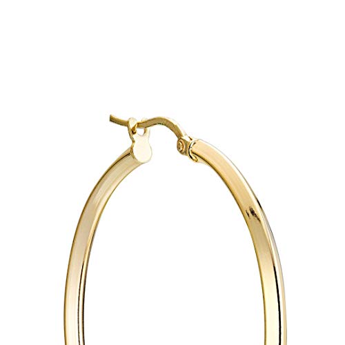 Miabella 18K Gold Over 925 Sterling Silver 2.5mm High Polished Knife Edge Hoop Earrings for Women Made in Italy3
