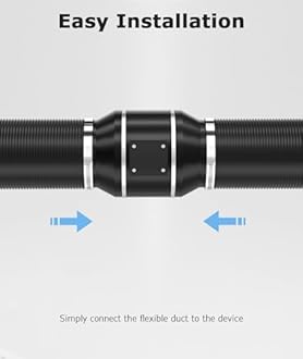 10 Inch 8 Feet Dryer Vent Hose, Aluminum Flexible Duct with 2 Duct Clamps, 4 Layer Protection Heavy-Duty Dryer Hose for Heating Cooling Ventilation and Exhaust