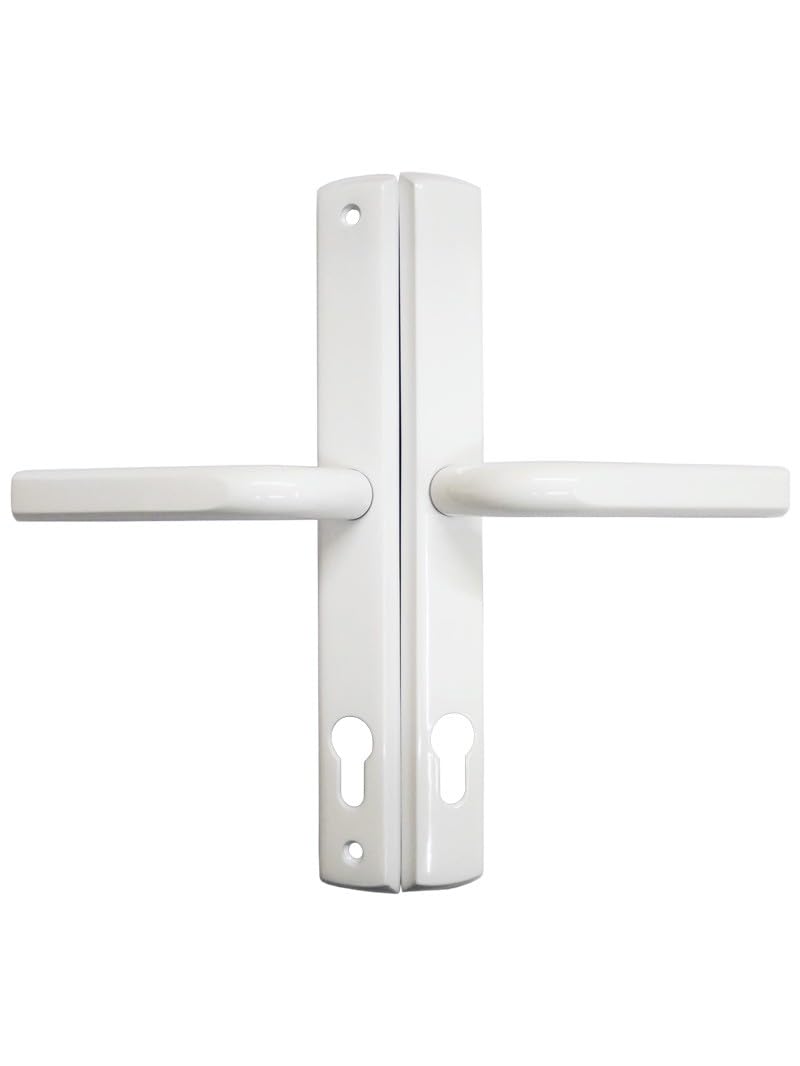 Gardinia Upvc Door Handle 240mm Screw Centres with Springs 278mm Long 92pz White