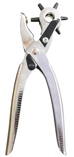 Image of Inditrust punch Leather hole punch hand tool kit for Craft Belt,Watch Bands,Bags, Dog Collars Rotary Puncher, Multi Hole Sizes Maker tool, Pack of 1 2.5mm-5mm (Without grip)