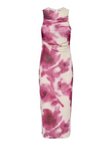 Robe midi AOP ONLY Onlparis en jersey extensible imprimé graphique col rond