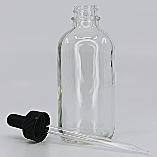 Eisco - Dropping Bottle 100ml (3.3oz) - Glass Dropper Bottle with Screw Cap & Rubber Bulb - Transparent Soda Glass Bottle, Small Glass Bottles with Dropper for Lab Work, Eye Dropper, Oil Drop Bottle