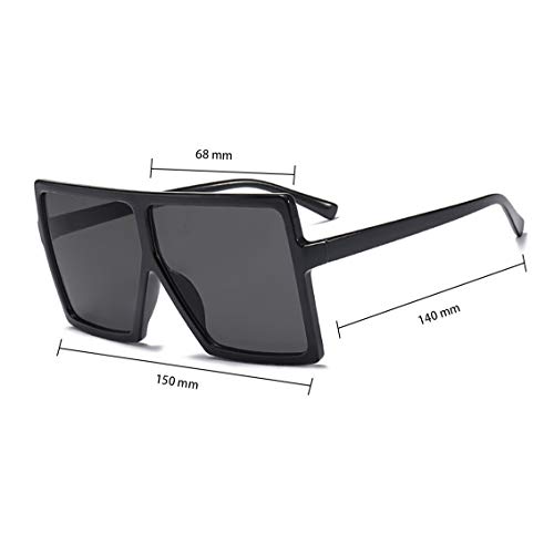Oversized Square Sunglasses for Womens Trendy Flat Top Fashion Shades4