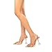 Cape Robbin Glassy Sexy High Heels For Women Transparent Strappy Booties With Spool Heel,Rose Gold,9