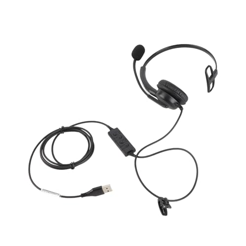 BONKZEBU Casque à Oreille Unique Antibruit avec Micro pour Centre D'appels, Casque D'ordinateur Filaire Léger pour Les Employés de Bureau (Interface USB)