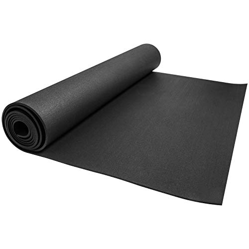 Happybuy 3.6 x 10.2 Ft Black 6.35mm Heavy Duty Gym Flooring Rubber Rolls 10% EPDM Vulcanized Rubber Flooring Equipment Mats for Gym or Home