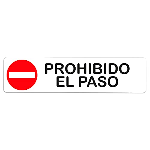 Becral® - Adhesivo de Vinilo PROHIBIDO EL PASO | Pegatina puerta de VINILO | Señal informativa | Cartel Puerta 200x50mm