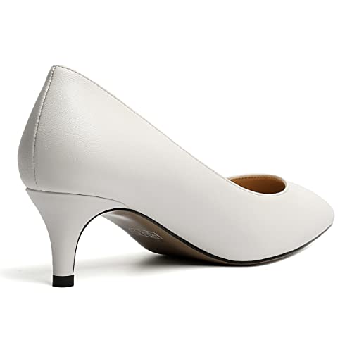 NUMALEO Womens Dating Dress Solid Pointed Toe Slip On Casual Kitten Low Heel Pumps Shoes 2 Inch4