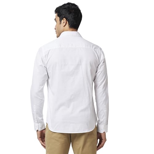 Image of Park Avenue Men's Pure Cotton Print Pattern Slim Fit Cut Away Collar Full Sleeve Casual Shirt