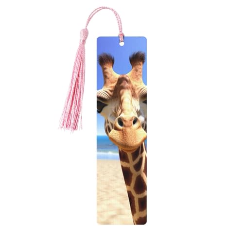 ビーチキリン しおり オーナメント タッセル付き木製しおり ブックマーク 本好きの方へのブックマーク ページマーカー 読書ギフト 女性用 男性用 ハンドメイド 木製 しおりタグラベル