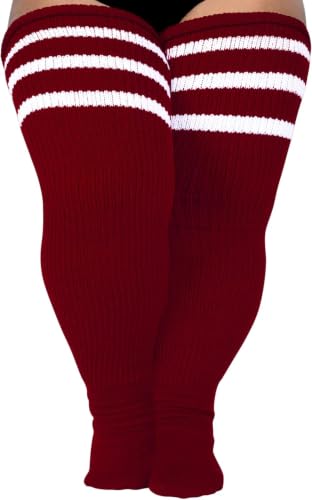 Image of LOUSGUTA Plus Size Thigh High Socks for Thick Thighs- Extra Long Womens Cable Knitted Over Knee High Leg Warmer
