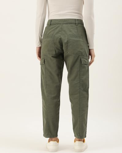 Image of IVOC Women Paneled Multi-Pocket 100% Cotton Cargo Pants