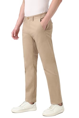 Image of Peter England Men's Skinny Fit Mid Rise Premium Casual Trouser Chinos