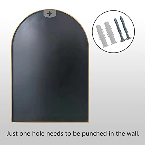 Image of HARRITPURE Wall Mounted Mirror Arch Mirror for Bathroom,Vanity Mirror Aluminum Alloy Metal Frame Home Decor for Bathroom Bedroom Living Room Entryway (Gold-2Pcs, 24 inch*36 inch)