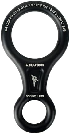 Fusion Climb Aluminum Descender - Figure 8 Descender Black