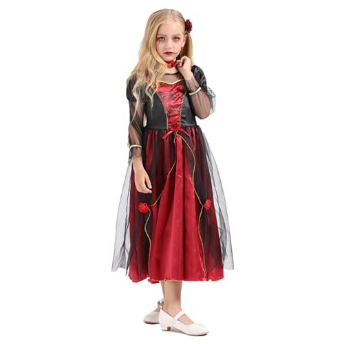 Clundoo Vampire Costume Kids, Vampire Costume Girl, Girls Vampire Dress, Vampire Outfit Kids for Role-Playing