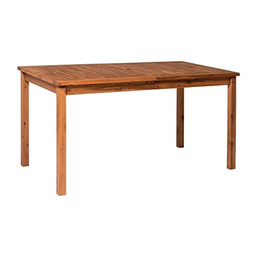 Best patio picnic table with umbrella hole Walker Edison Outdoor Dining Table for Six