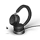 Jabra Evolve2 75 Wireless PC Headset mit Ladedock, 8-Mikro-Technologie - Dual-Foam-Stereo-Kopfhörer mit moderner aktiver Geräuschunterdrückung, USB-C Bluetooth-Adapter und MS-Kompatibilität - Schwarz