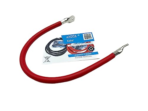 Exoda Batteriekabel 25 mm² 75cm mit Kabelschuhen M8 Rot für Auto Motorrad Boot hochwertige Verarbeitung perfekt flexibel 99 Prozent Kupferanteil für zuverlässige Verbindung