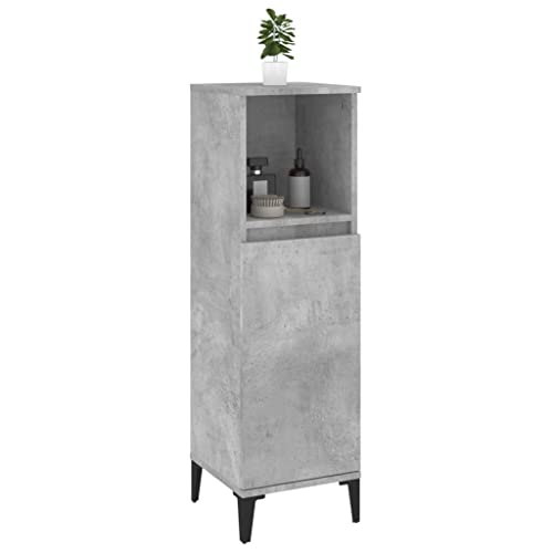 Mueble de baño gris hormigón con gran capacidad de almacenaje vertical 6
