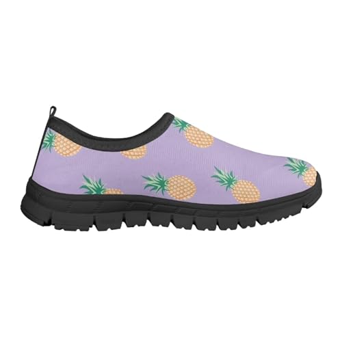 Tropical Pineapple Kids Running Shoes Low-Cut Polyester Fabric Sneakers for Boys and Girls Casual Tennis Shoes Breathable Laceless Wide Shoes4