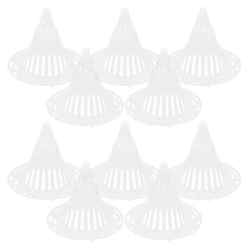 LABRIMP 50 Almohadillas de Rejilla para Macetas en Forma de Cuenco de PP Blanco, Mejora Drenaje y Evita Pudrición de Raíces para Jardinería Exterior