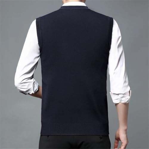 Men’S Vintage V-Neck Wool Blend Sweater Vest Retro Sleeveless Knit Pullover Top3