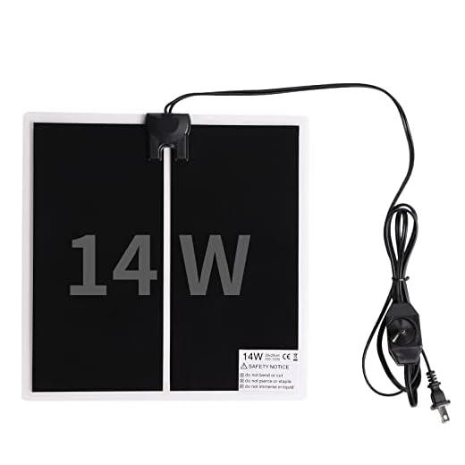 WUHOSTAM 14W 11 x 11 Inch Reptile Heating Pad with Temperature Controller, Non-Adhesive Waterproof Heat Mat, Power Adjustment Tank Terrarium Heater Mat for Reptiles, Amphibians, Pets, Small Animals