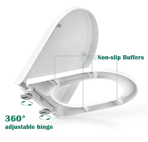 Siège de toilette carré à fermeture douce et déclipsage rapide hygiénique