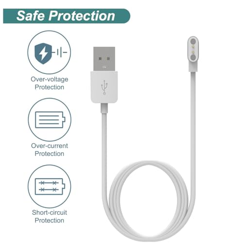 E ECSEM Charger Intended for Liufiueq P86, Replacement Magnetic Charging Cable Cord for Liufiueq P86 Smartwatch Accessories - 2Pack