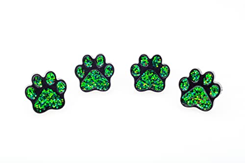 Image of FD&D Multiple Use Shining Screw Cap, Green Paw Pattern with M5 Machine Screw