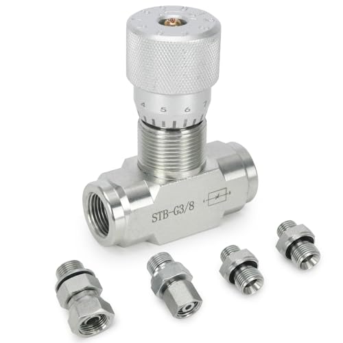 Image of STB-G3 /8 3 /8 inch L08 Hydraulic Flow Control Valve Compatible with 1-2 Ton Mini Excavator, Bidirectional Restrictor Valve 5 Pcs